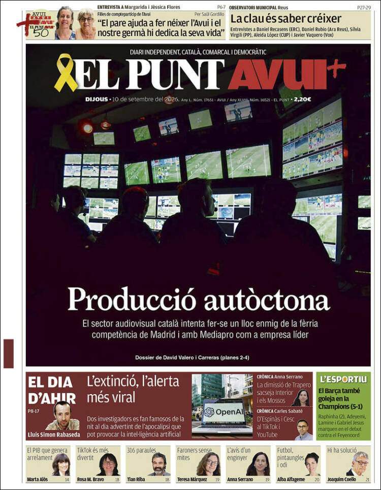 'El Punt Avui', 10 de setembre de 2026 'El Punt Avui', 10 de setembre de 2026