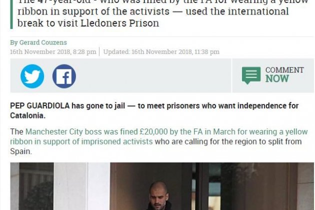 The Sun Guardiola visita Lledoners