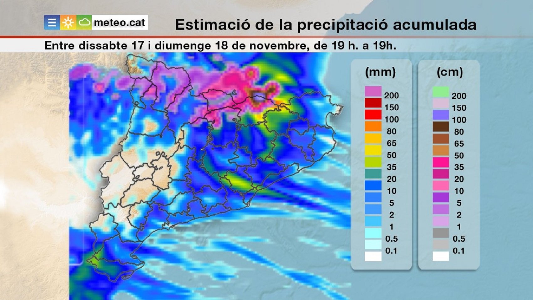 S'esperen pluges al litoral i prelitoral entre avui i demà