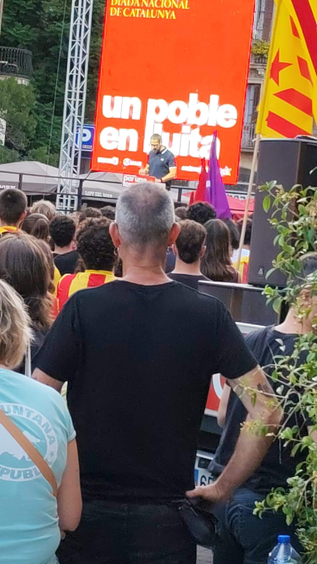 Non Casadevall, secretari general de la CUP, a la manifestació de l'esquerra independentista a pl Urquinaona / Mayte Piulachs