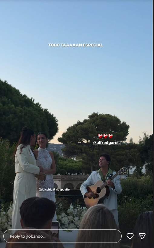 Alfred Garcia actua a la reboda de Dulceida i Alba / Instagram Alfred Garcia actua a la reboda de Dulceida i Alba / Instagram