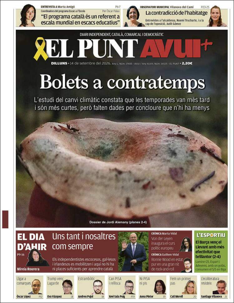 'El Punt Avui, 14 de setembre de 2026 'El Punt Avui, 14 de setembre de 2026
