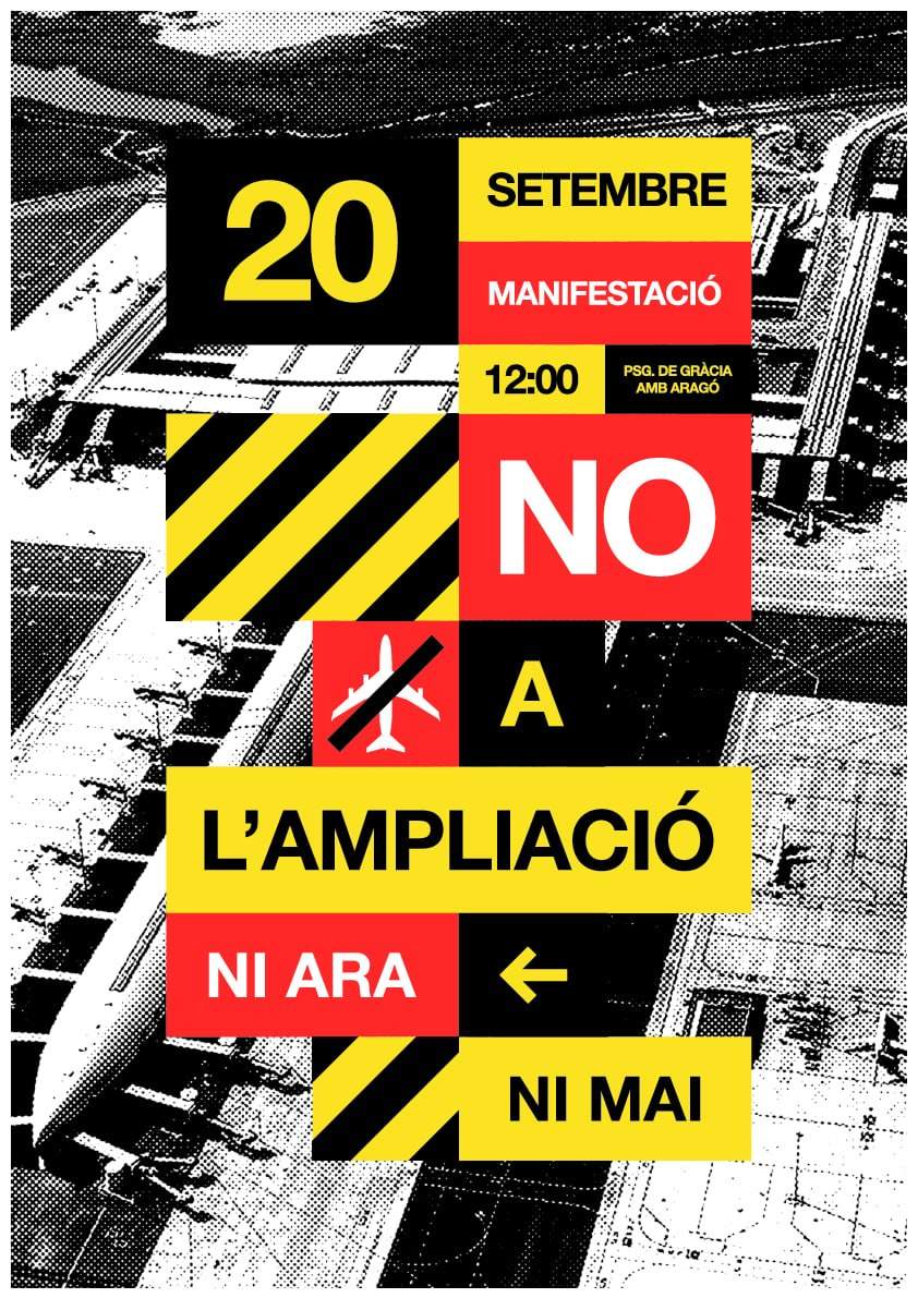 Cartell manifestacio Barcelona ampliacio aeroport Cartell manifestacio Barcelona ampliacio aeroport