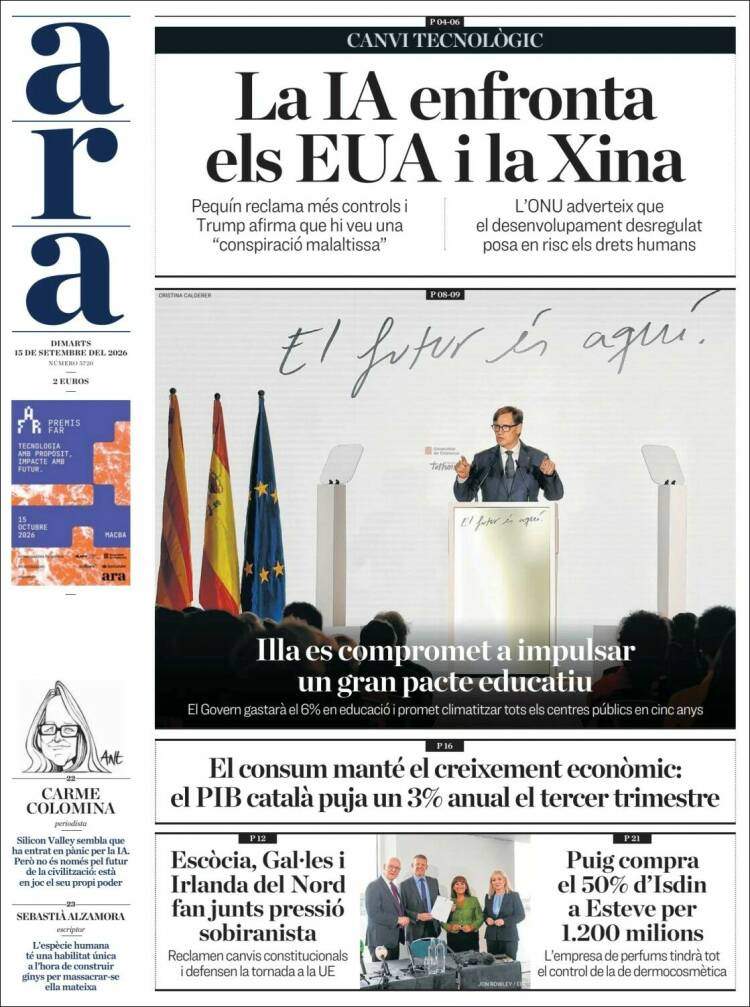 'Ara', 15 de setembre de 2026 'Ara', 15 de setembre de 2026