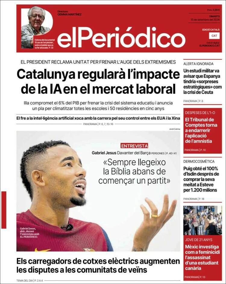 'El Periódico', 15 de setembre de 2026 'El Periódico', 15 de setembre de 2026