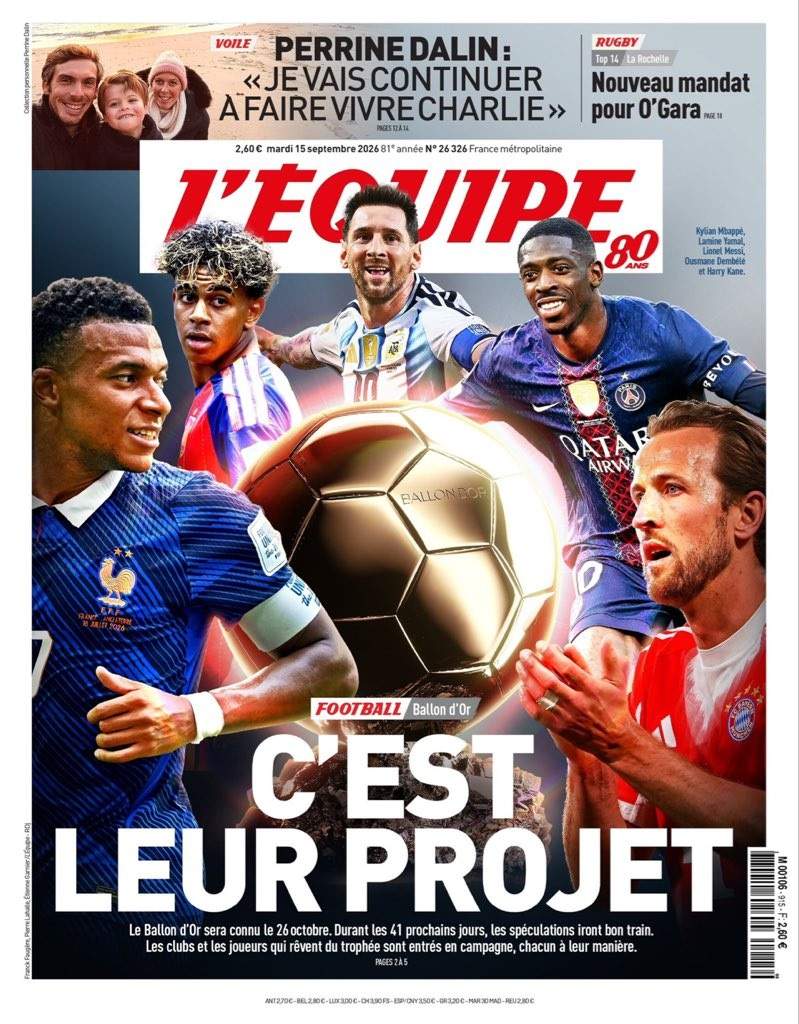 L'Équipe portada del 15/9/2026 L'Équipe portada del 15/9/2026