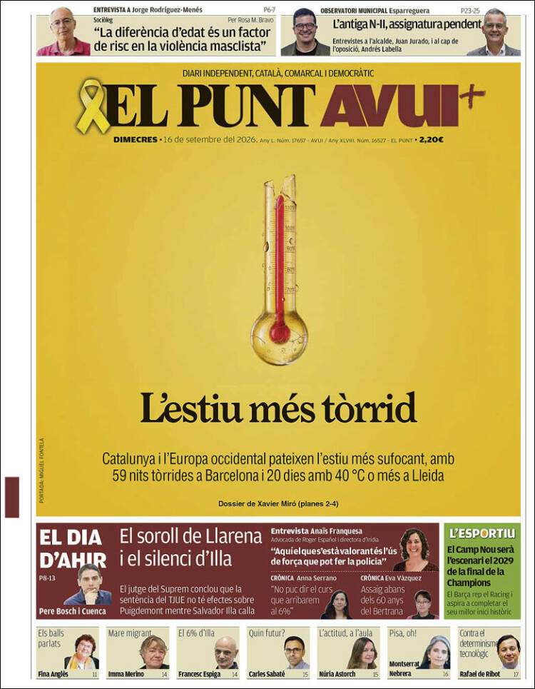 'El Punt Avui', 16 de setembre de 2026 'El Punt Avui', 16 de setembre de 2026
