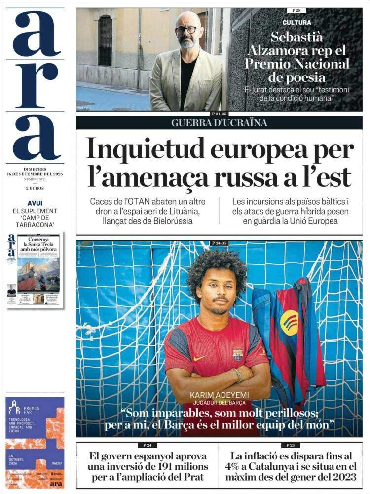'Ara', 16 de setembre de 2026 'Ara', 16 de setembre de 2026