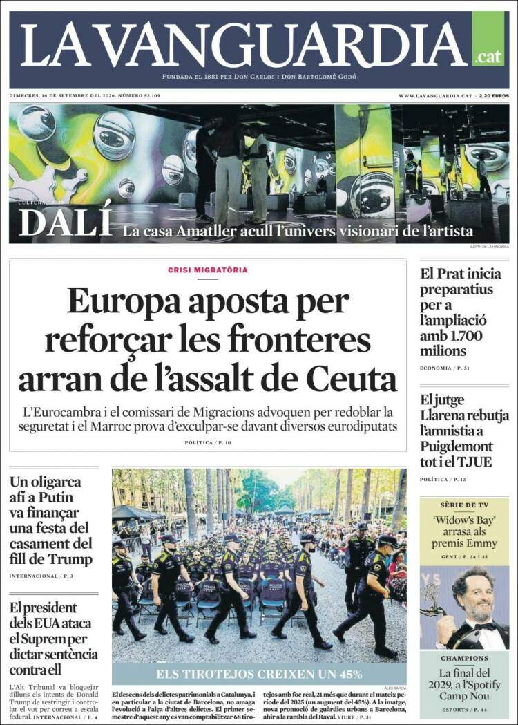 'La Vanguardia', 16 de setembre de 2026 'La Vanguardia', 16 de setembre de 2026