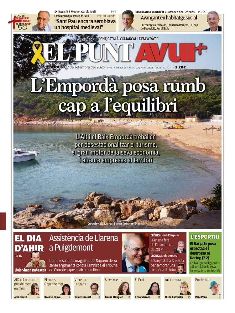 'El Punt Avui', 17 de setembre de 2026 (1) 'El Punt Avui', 17 de setembre de 2026 (1)