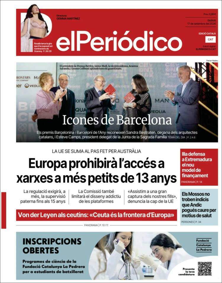 'El Periódico', 17 de setembre de 2026 'El Periódico', 17 de setembre de 2026
