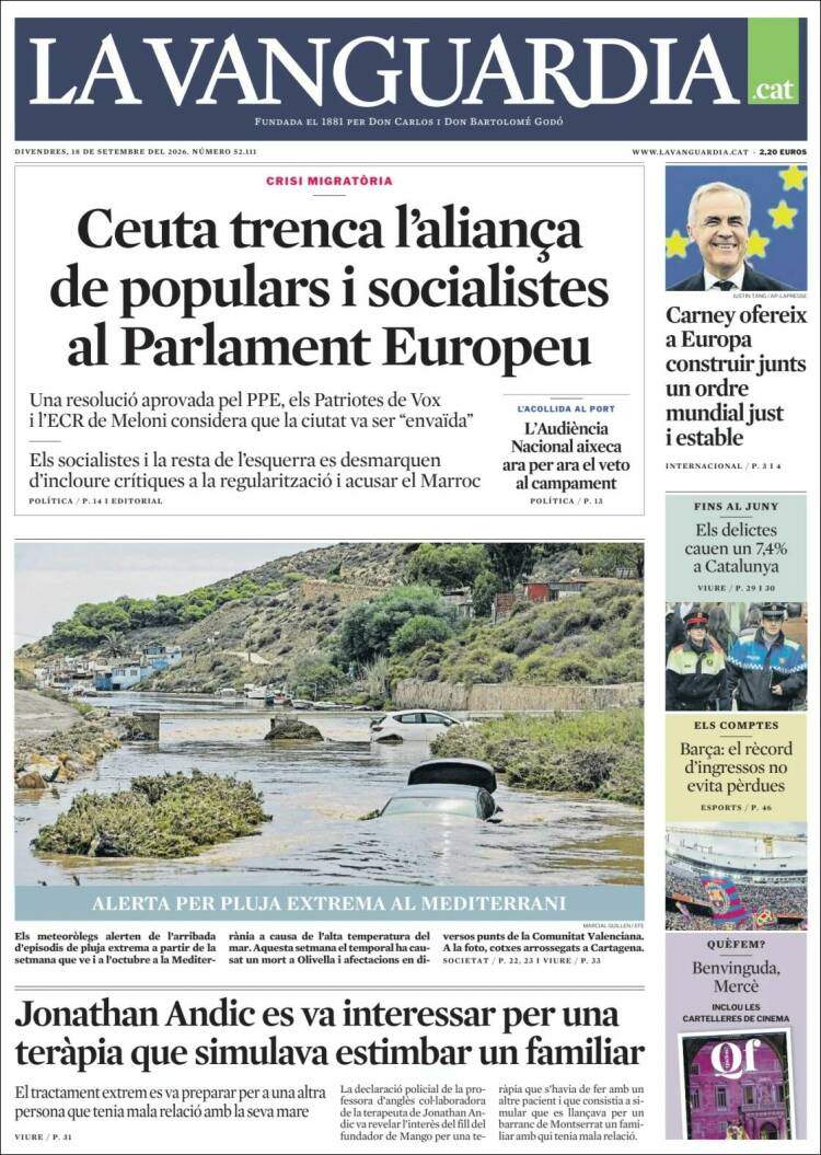 'La Vanguardia', 18 de setembre de 2026 'La Vanguardia', 18 de setembre de 2026