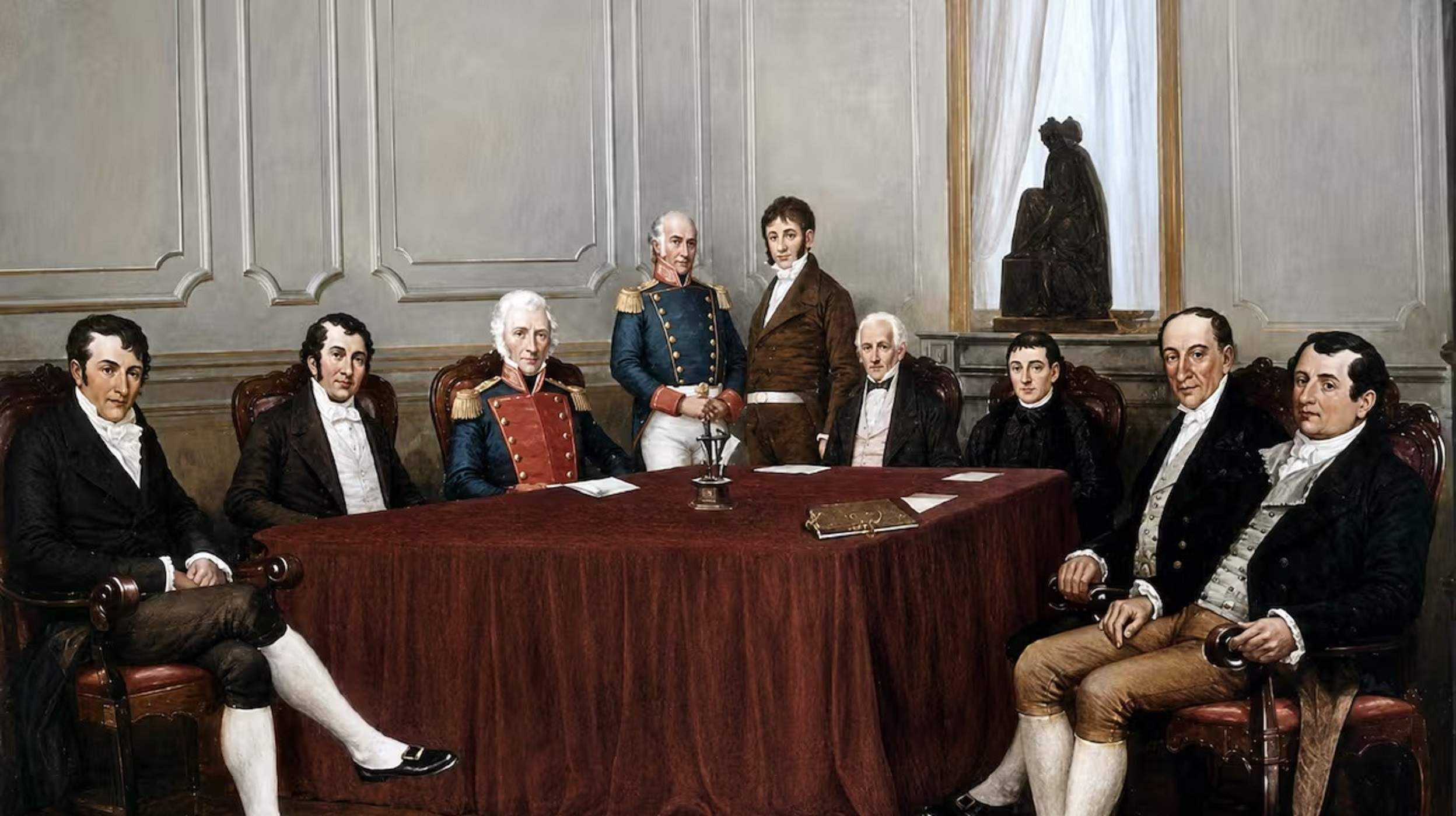 Representació del primer govern independent de Riu de la Plata. Font Casa Rosada. Buenos Aires Representació del primer govern independent de Riu de la Plata. Font Casa Rosada. Buenos Aires