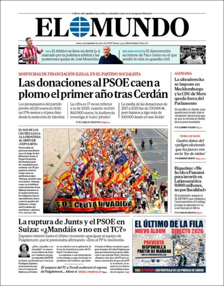 'El Mundo', 21 de setembre de 2026 'El Mundo', 21 de setembre de 2026