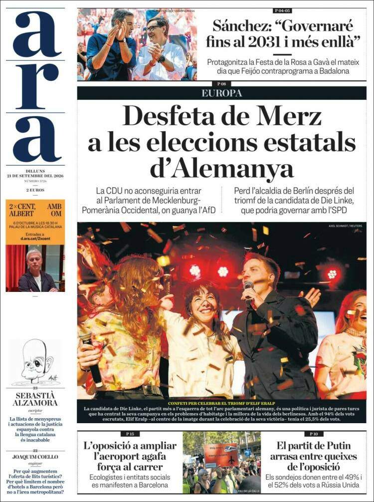 'Ara', 21 de setembre de 2026 'Ara', 21 de setembre de 2026