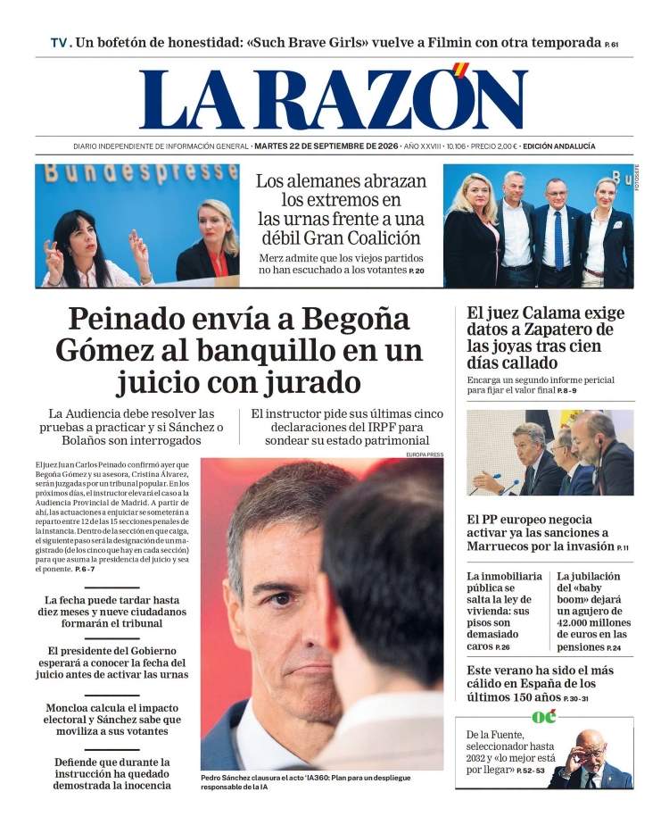 'La Razón', 22 de setembre de 2026 'La Razón', 22 de setembre de 2026
