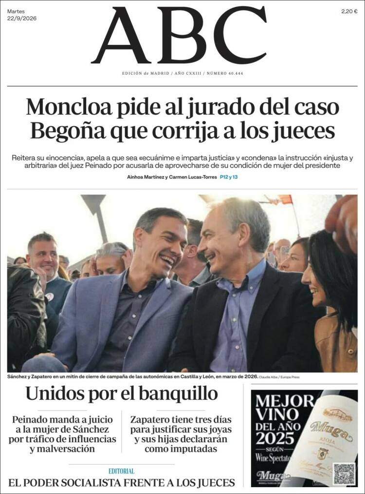 'ABC', 22 de setebre de 2026 'ABC', 22 de setebre de 2026