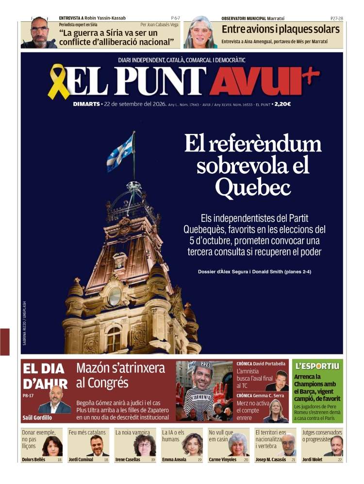 'El Punt Avui', 22 de setembre de 2026 'El Punt Avui', 22 de setembre de 2026