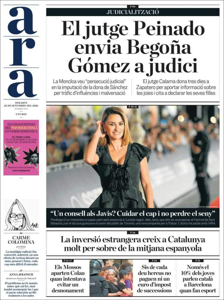 'Ara', 22 de setembre de 2026 'Ara', 22 de setembre de 2026