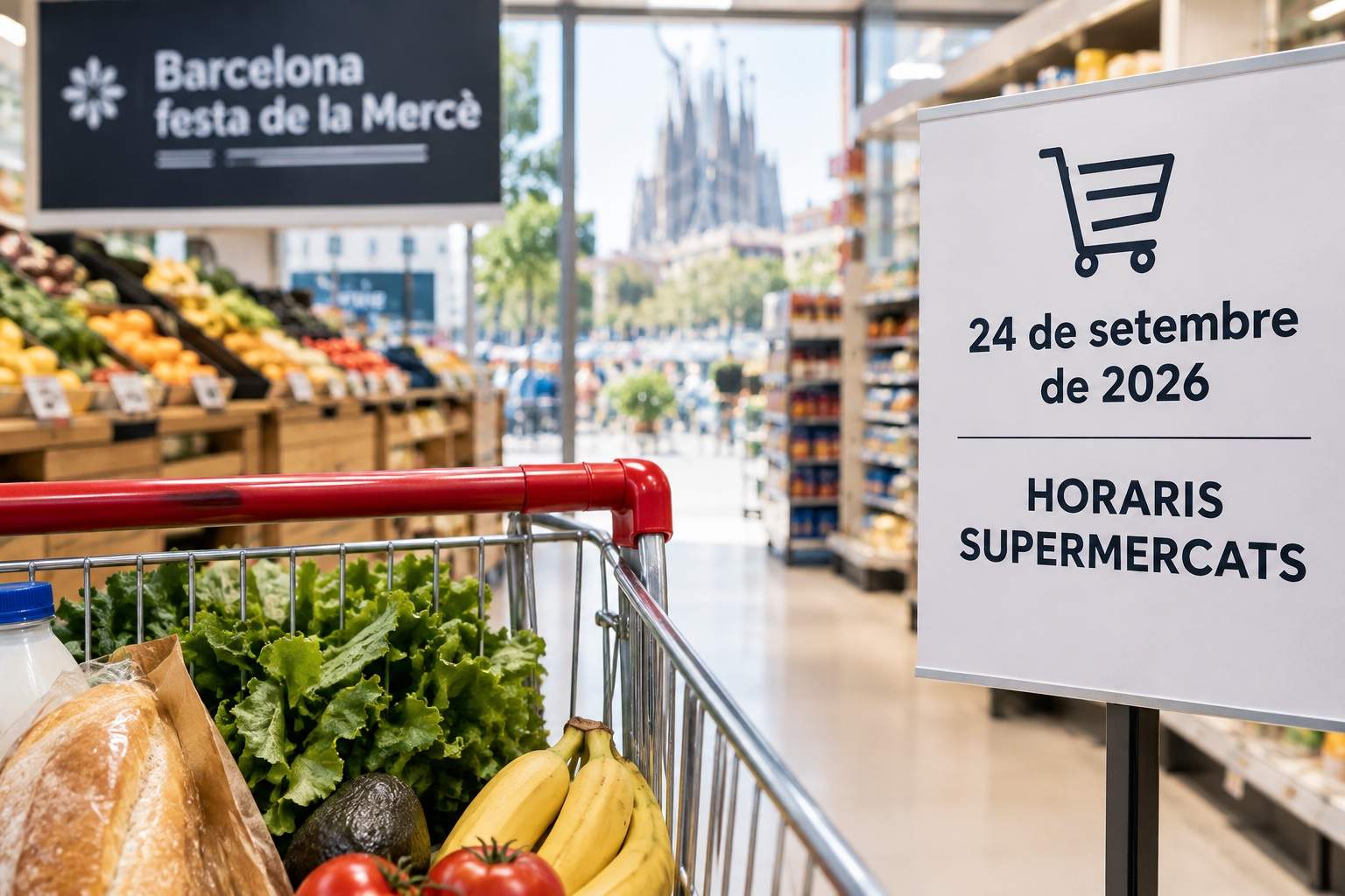 Supermercados abiertos en Barcelona el 24 de septiembre de 2026: consulta los horarios