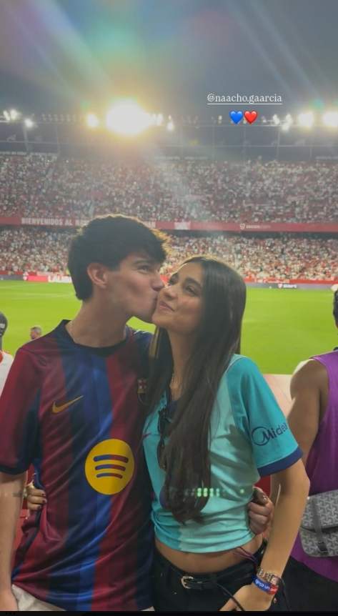 Inés García amb el seu germà per veure el Sevilla Barça / Instagram Inés García amb el seu germà per veure el Sevilla Barça / Instagram