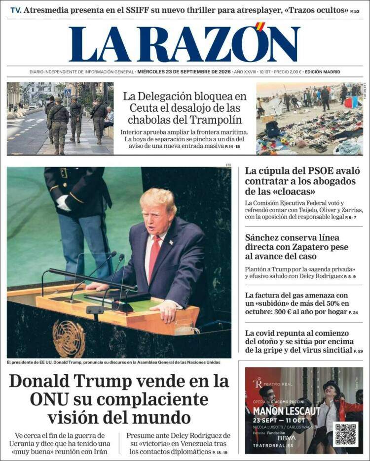 'La Razón', 23 de setembre de 2026 'La Razón', 23 de setembre de 2026