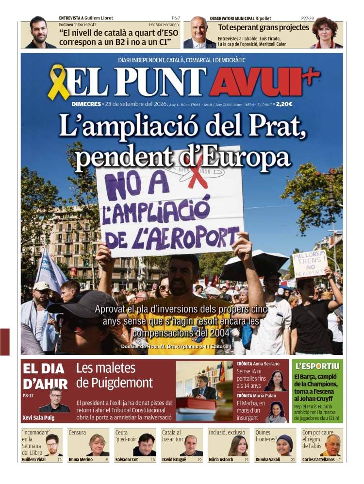 'El Punt Avui', 23 de setembre de 2026 'El Punt Avui', 23 de setembre de 2026
