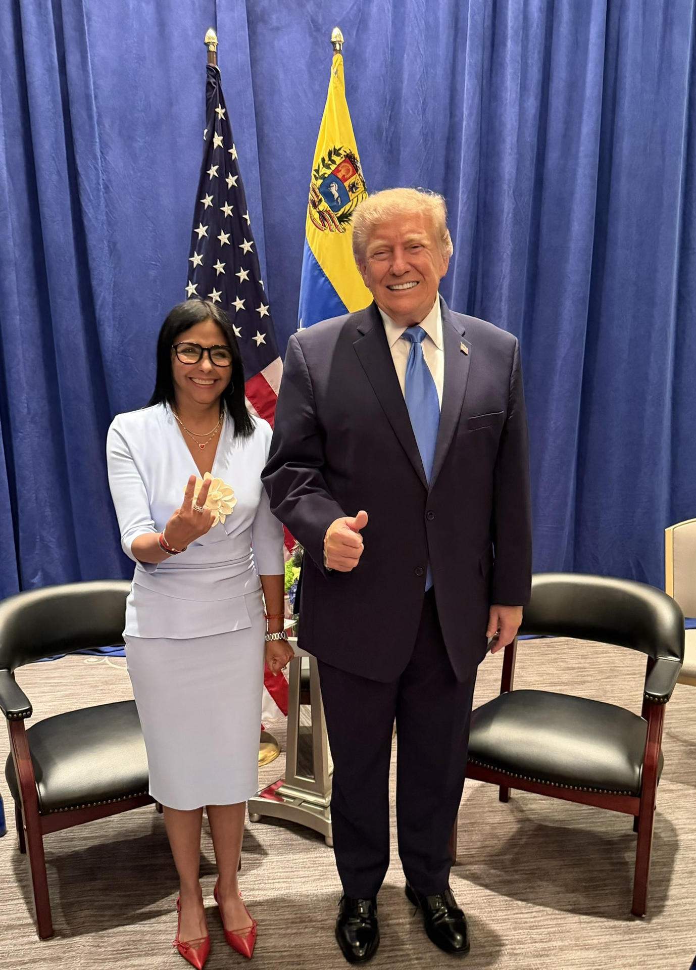 Primera reunió entre Trump i Delcy Rodríguez, que la qualifica d’“històrica”
