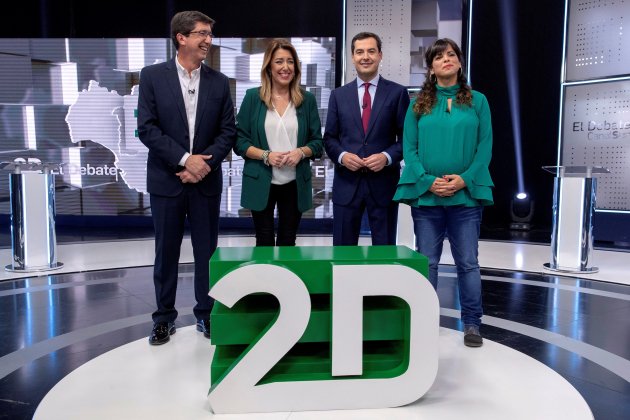 Debate Electoral Andalucía Susana Díaz (PSOE); Juanma Moreno (PP); Teresa Rodríguez (AA), Juan Marín (Cs) EFE