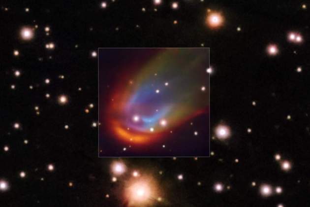 Ondas de choque alrededor de la estrella muerta. Foto del instrumento MUSE Ondas de choque alrededor de la estrella muerta. Foto del instrumento MUSE