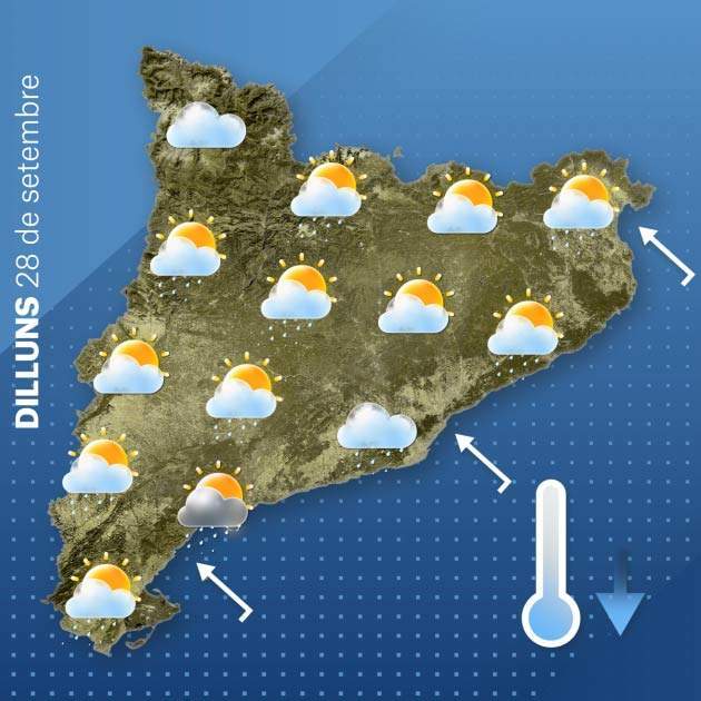 Mapa Catalunya dilluns 27 09