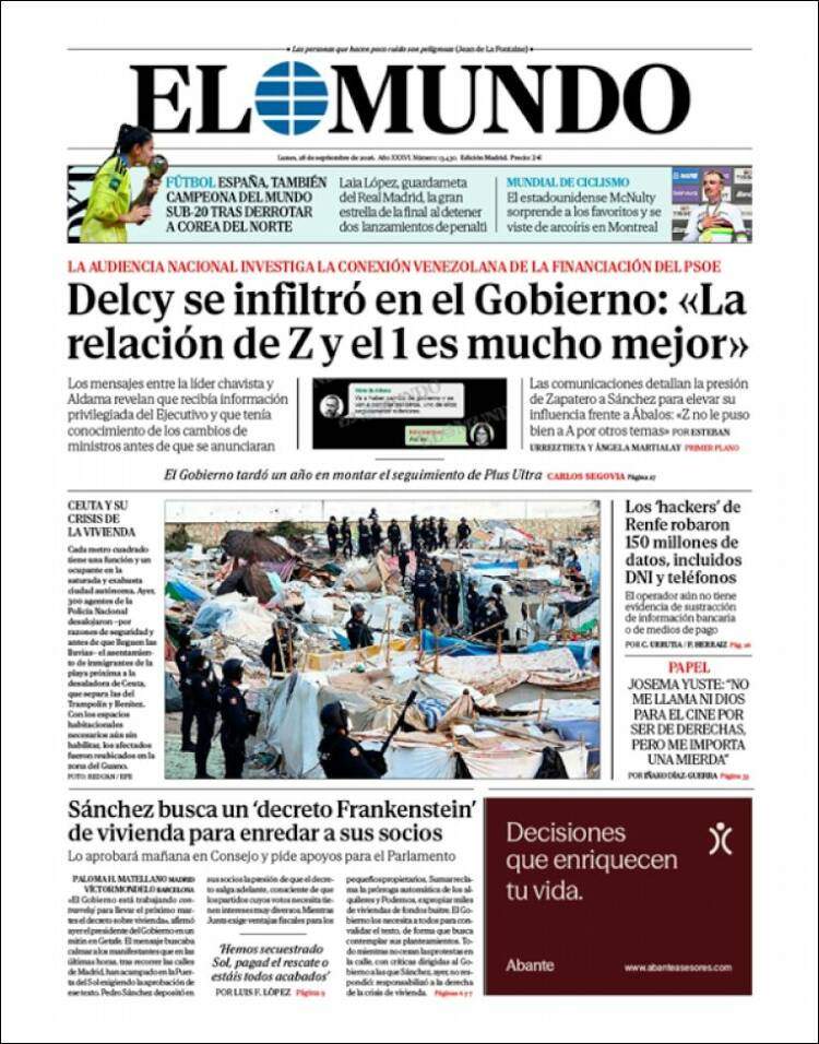 Portada 'El Mundo'