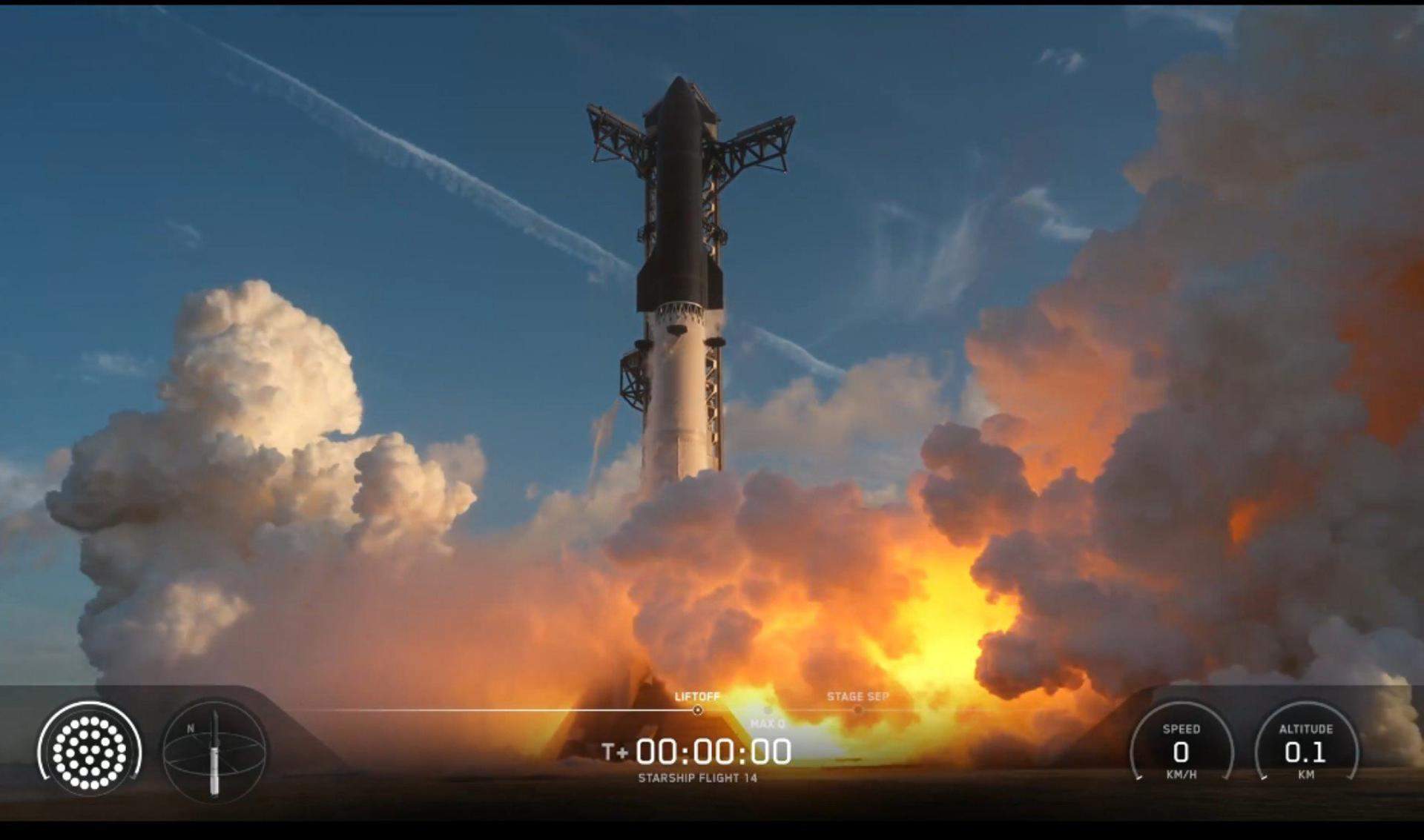 Starship, el cohete de Elon Musk, llega por primera vez a la órbita y acaba explotando en el Pacífico