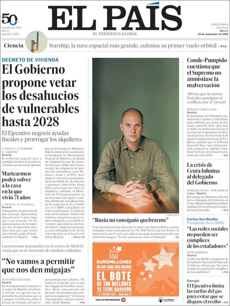 Portada 'El País' Portada 'El País'