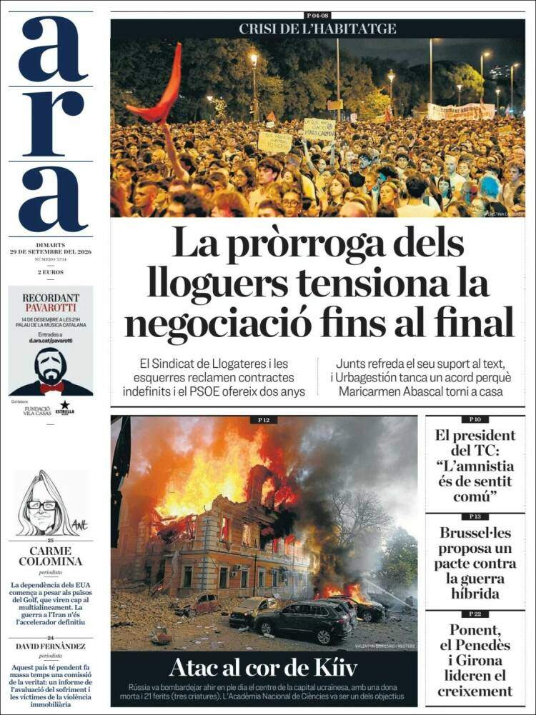 Portada 'Ara' Portada 'Ara'