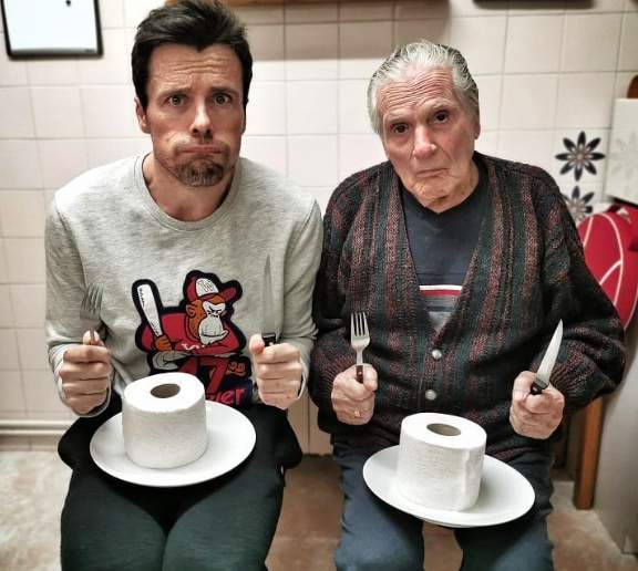 L'Octavi Pujades i el seu pare IG