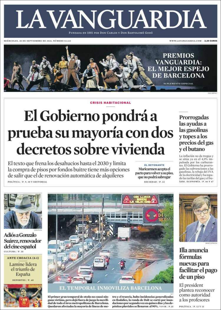 Portada 'La Vanguardia' Portada 'La Vanguardia'