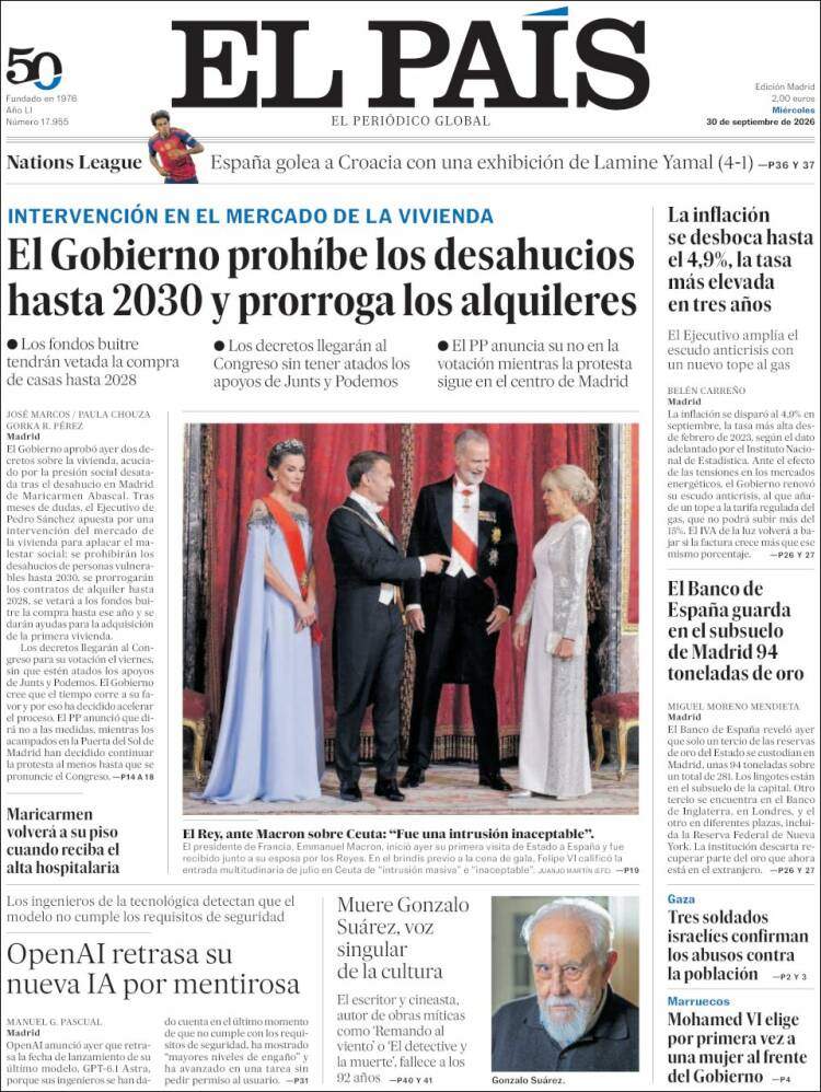 Portada 'El País' Portada 'El País'