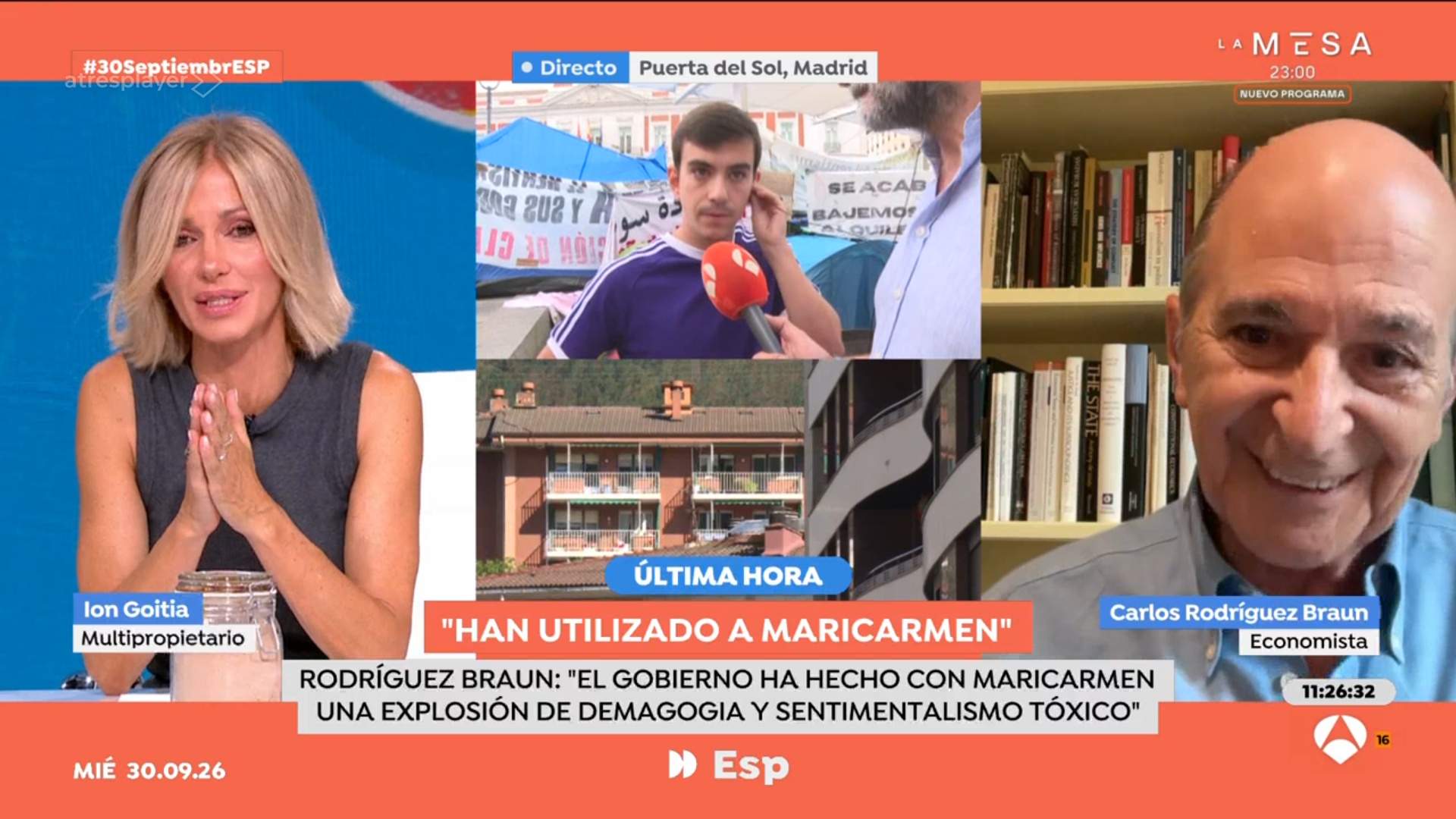 Griso debat sobre l'habitatge, Antena 3 Griso debat sobre l'habitatge, Antena 3