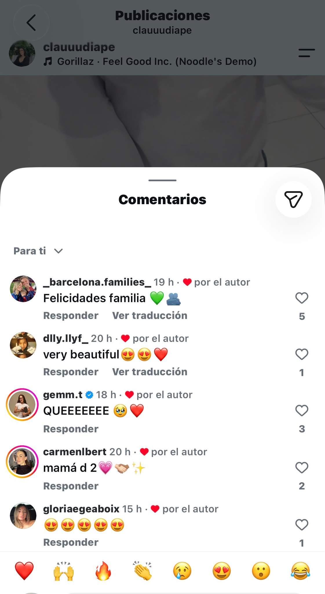 Los comentarios de enhorabuena en la publicación de Claudia, novia de Iñaki Peña / Instagram Los comentarios de enhorabuena en la publicación de Claudia, novia de Iñaki Peña / Instagram