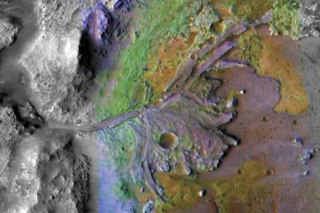 Actividad en el crater Jezero de Marte. Foto de la NASA Actividad en el crater Jezero de Marte. Foto de la NASA