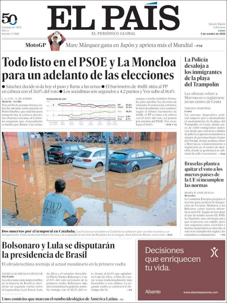 Portada 'El País' Portada 'El País'