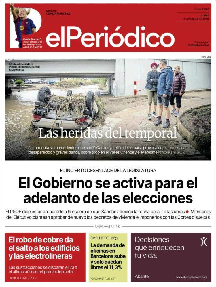 Portada 'El Periódico' Portada 'El Periódico'