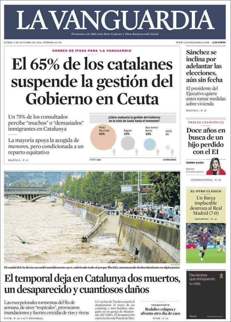 Portada 'La Vanguardia' Portada 'La Vanguardia'