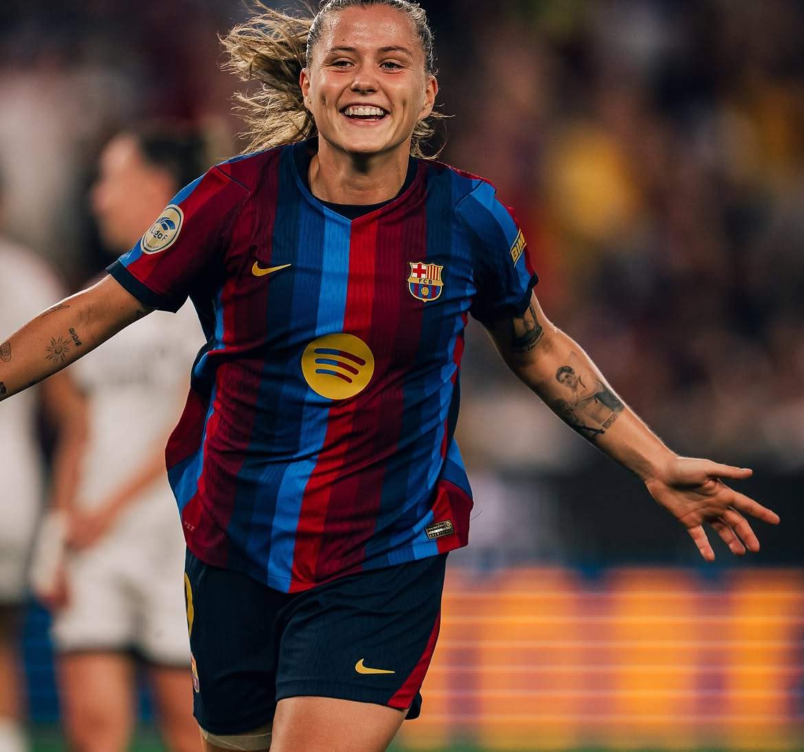 Clàudia Pina celebrant els seus gols durant el Clàssic / Instagram Clàudia Pina celebrant els seus gols durant el Clàssic / Instagram