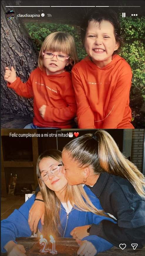 Clàudia Pina felicita la seva germana petita, la Lucía / Instagram