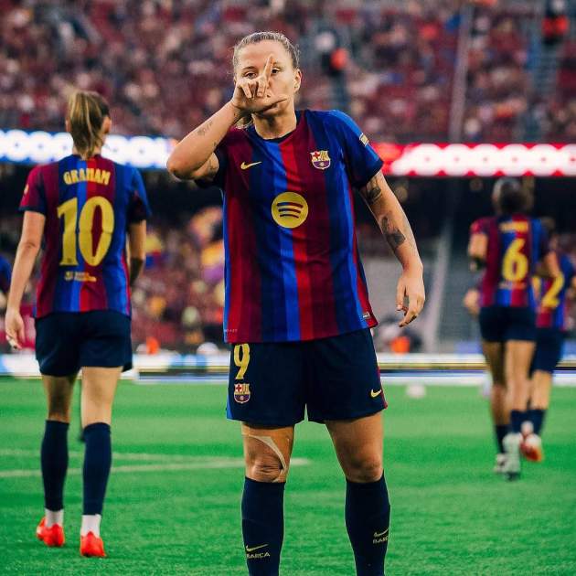 Clàudia Pina dedica un dels seus gols a la seva germana Lucía / Instagram