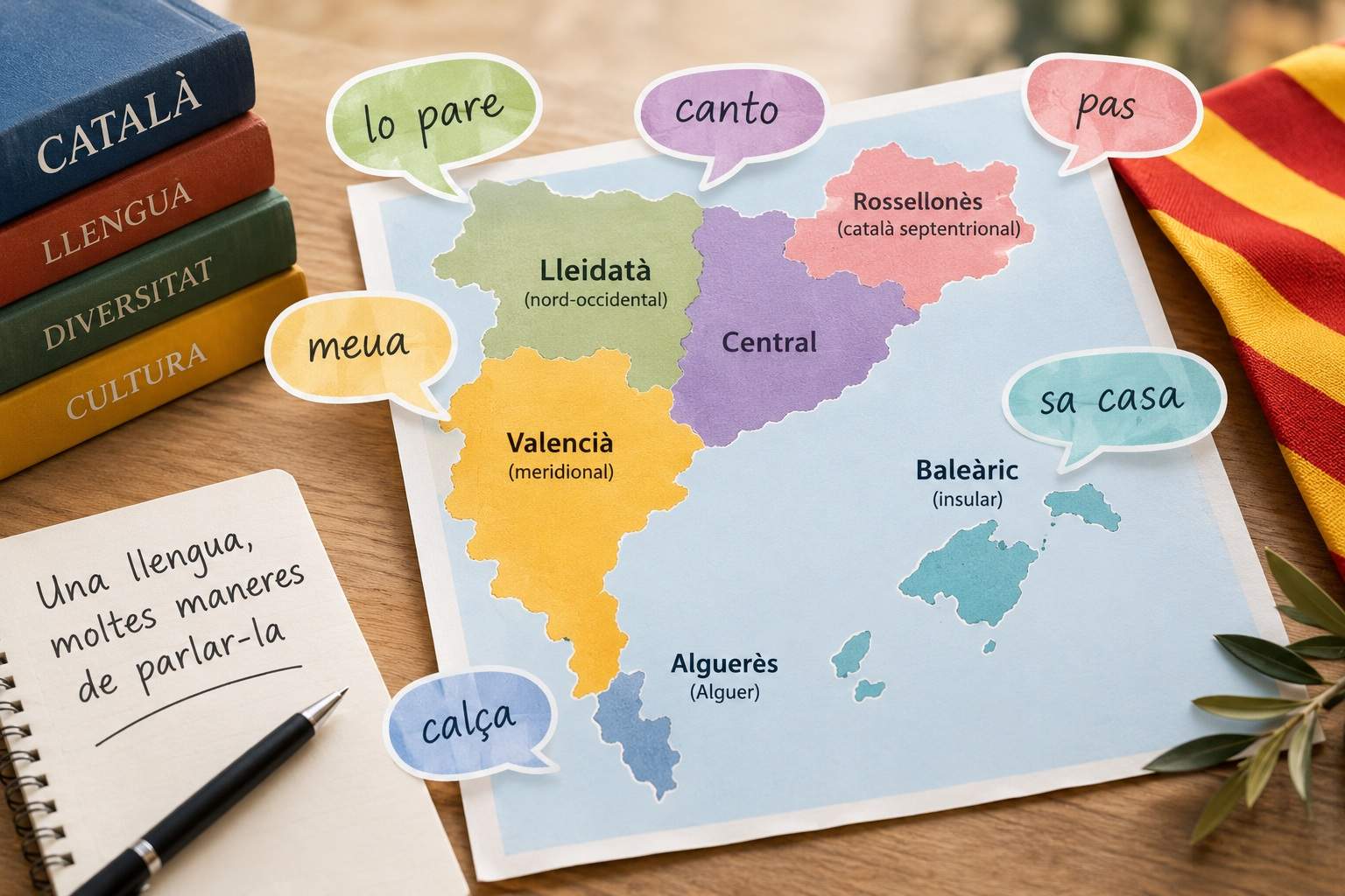 Imatge d'una infografia amb els dialectes del català / Foto: ChatGPT