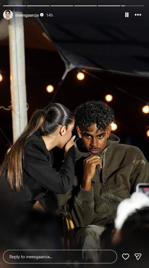 Lamine Yamal amb Inés García l'esdeveniment d'American Eagle/ Instagram Lamine Yamal amb Inés García l'esdeveniment d'American Eagle/ Instagram