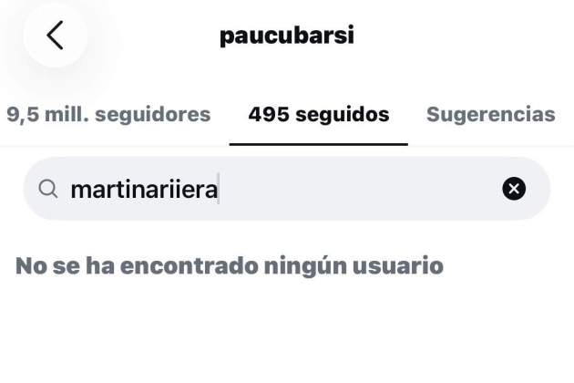 Pau Cubarsí deixa de seguir Martina Riera / Instagram